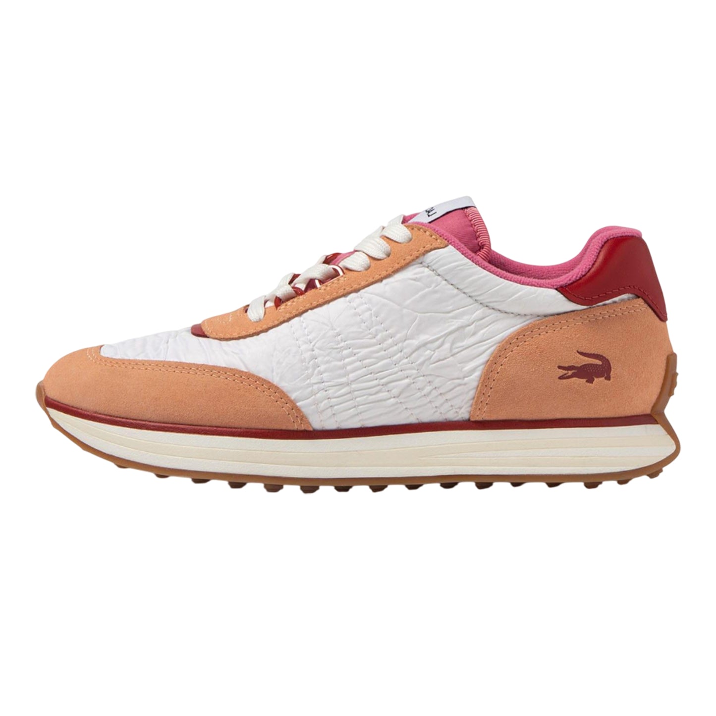White-Pink - Lifestyle - Lacoste Womens-Ladies L-Spin Leather Trainers