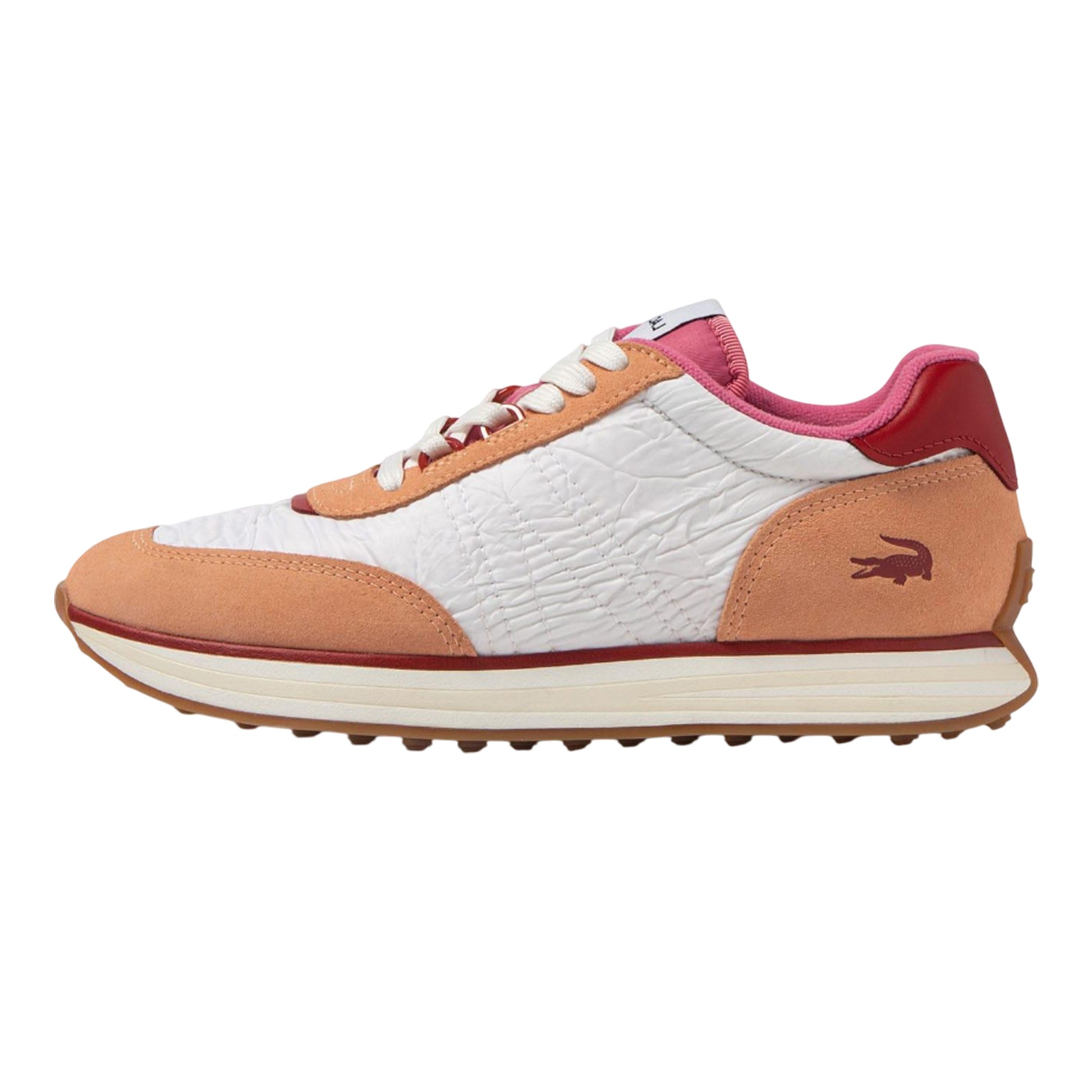 White-Pink - Lifestyle - Lacoste Womens-Ladies L-Spin Leather Trainers