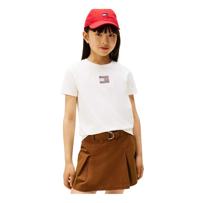 Ivory - Side - Tommy Hilfiger Girls Diamante Regular T-Shirt