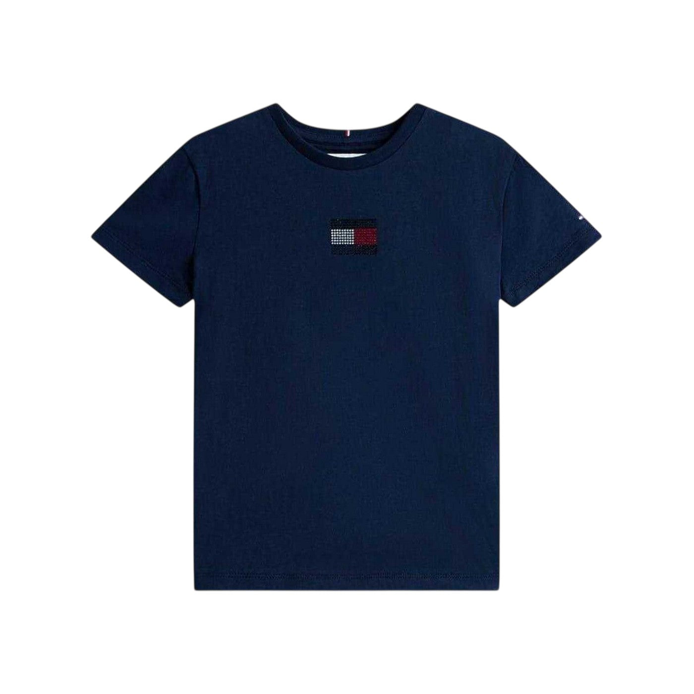 Night Navy - Front - Tommy Hilfiger Girls Diamante Regular T-Shirt