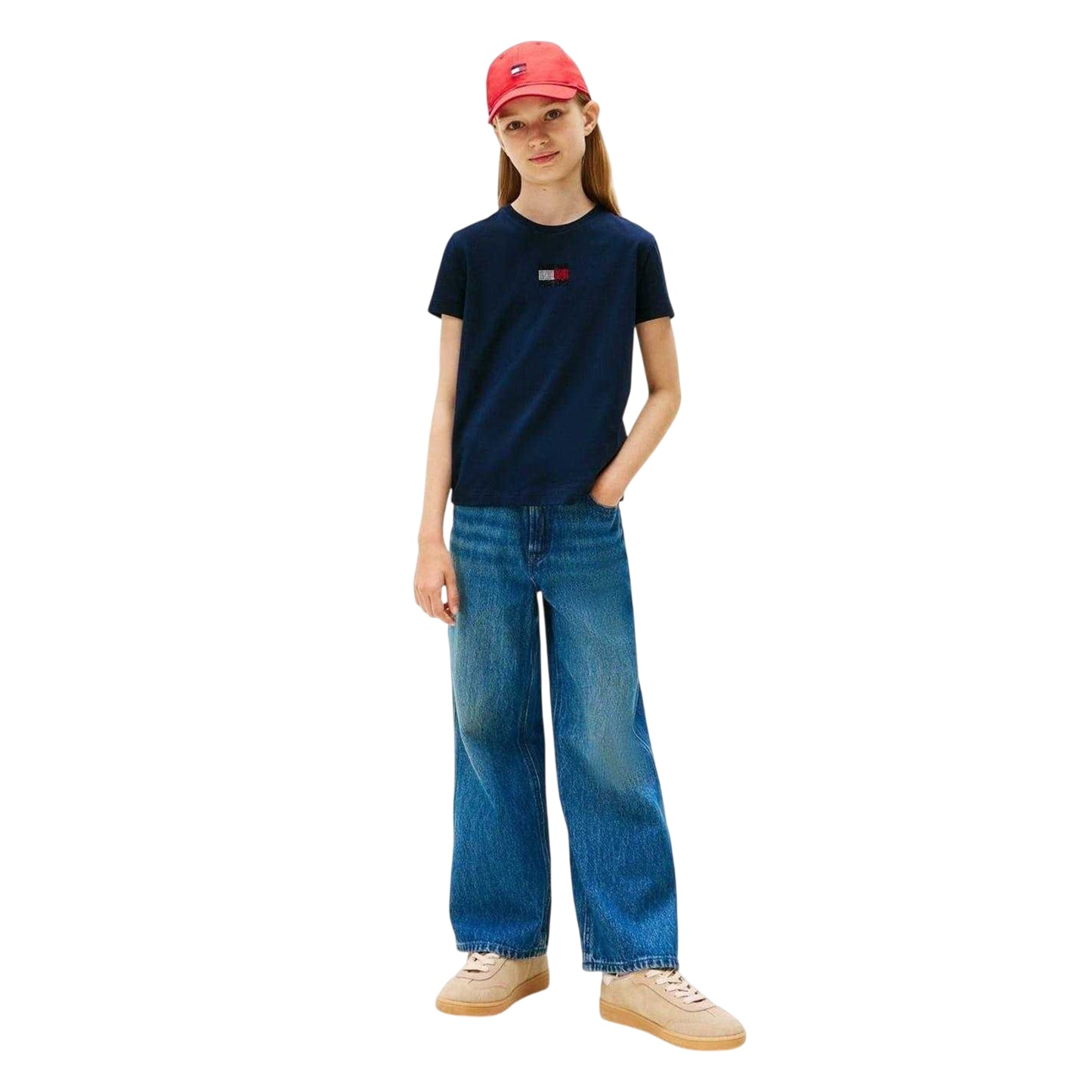 Night Navy - Lifestyle - Tommy Hilfiger Girls Diamante Regular T-Shirt