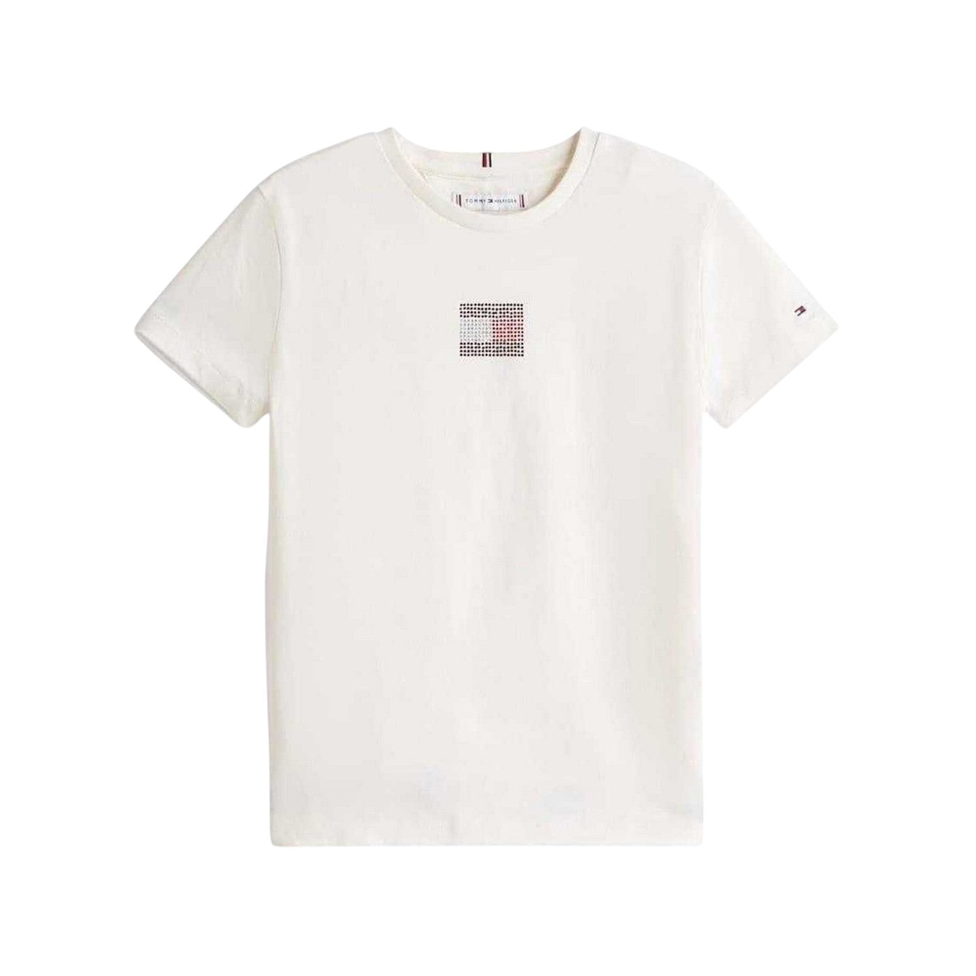 Ivory - Front - Tommy Hilfiger Girls Diamante Regular T-Shirt
