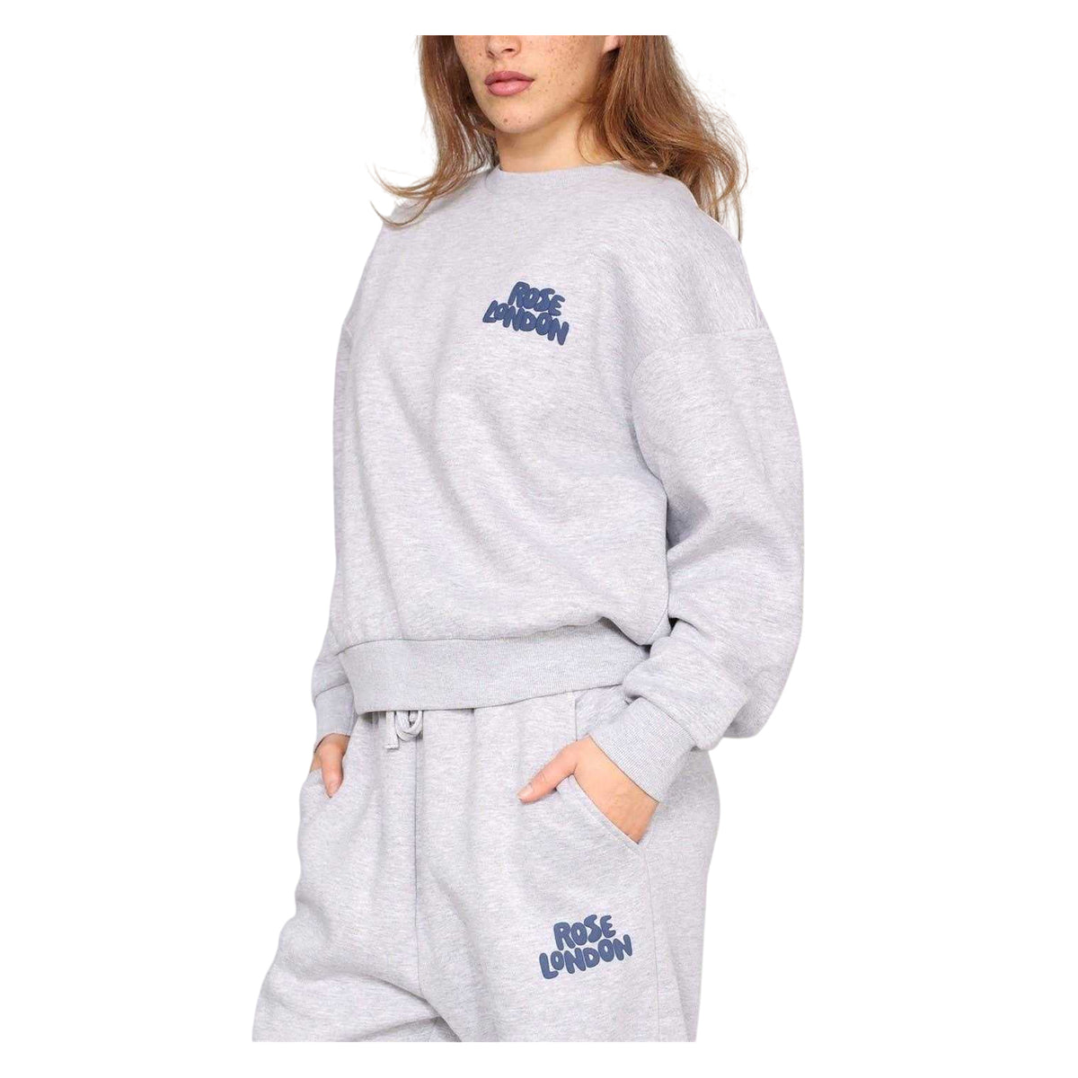 Grey Marl - Side - Rose London Womens-Ladies All Love Sweatshirt