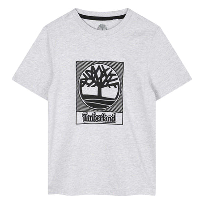 Grey - Front - Timberland Boys Logo Regular T-Shirt