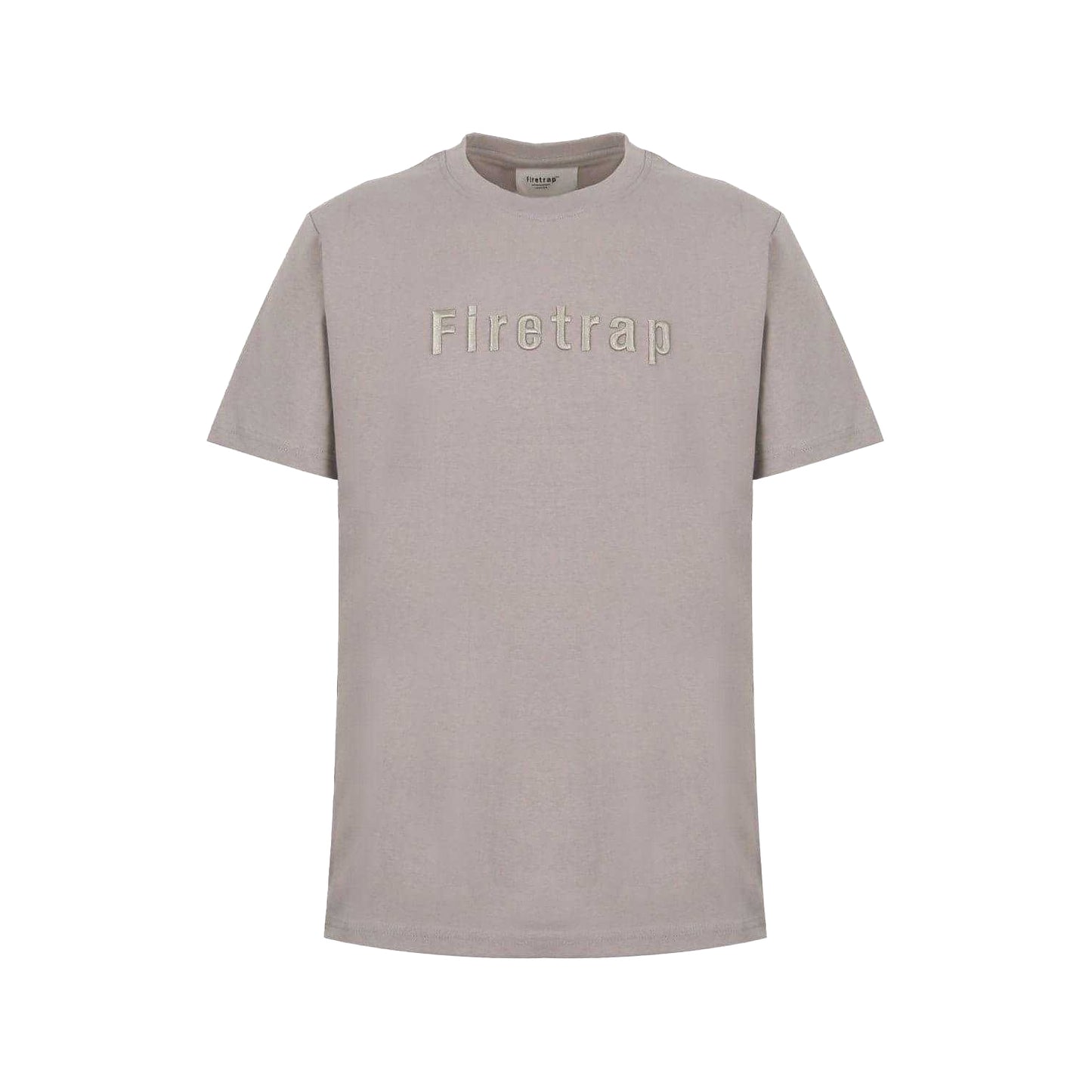 Ash - Front - Firetrap Mens Embroidered Logo T-Shirt