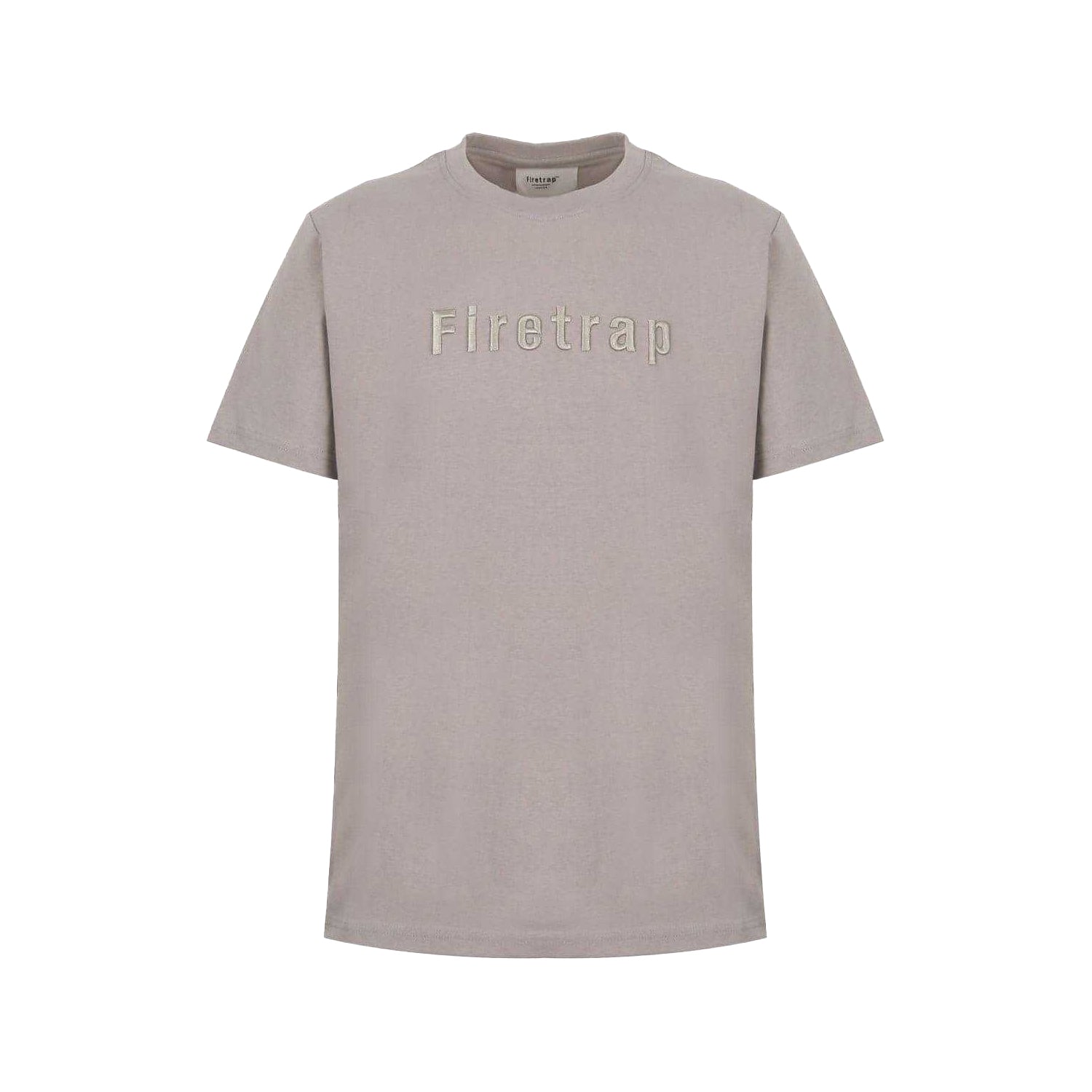 Ash - Front - Firetrap Mens Embroidered Logo T-Shirt