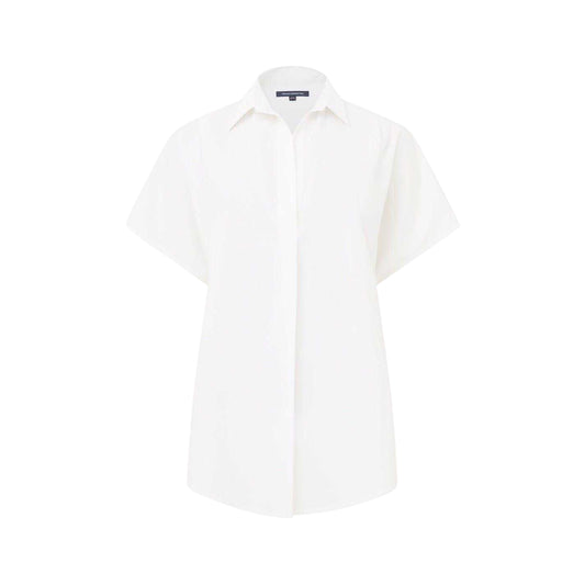 White - Front - French Connection Womens-Ladies Embroidered Cotton Regular Blouse