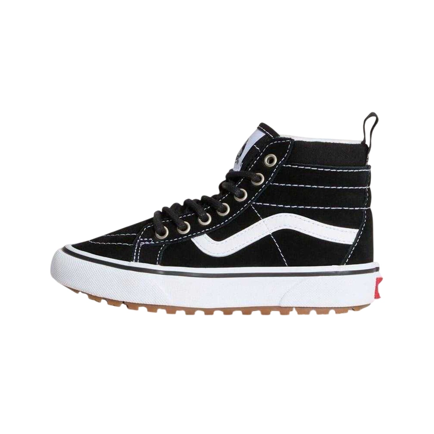 Black - Side - Vans Childrens-Kids SK8-Hi Suede Skate Shoes