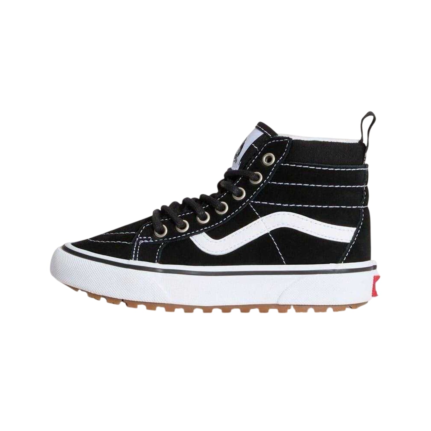 Black - Side - Vans Childrens-Kids SK8-Hi Suede Skate Shoes