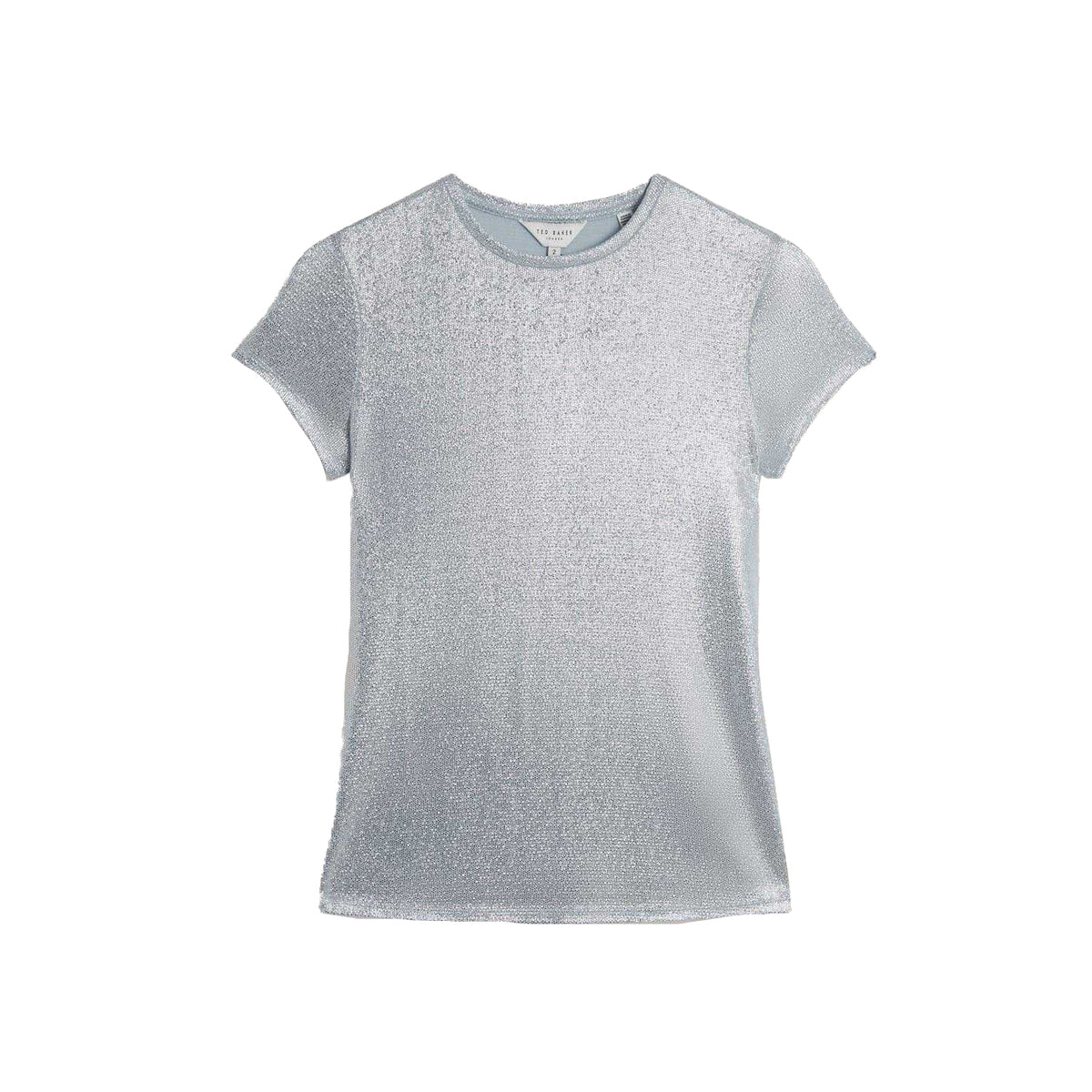 Blue - Front - Ted Baker Womens-Ladies Metallic Slim T-Shirt
