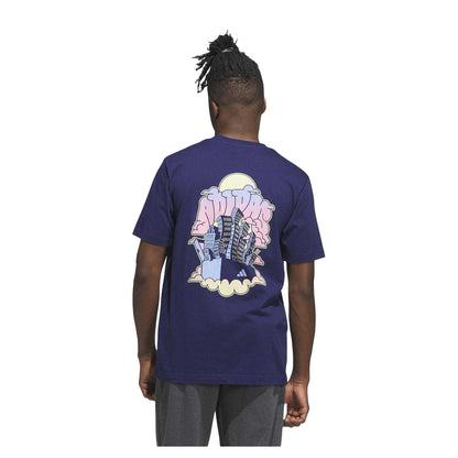 Dark Blue - Back - Adidas Mens Cityscape T-Shirt