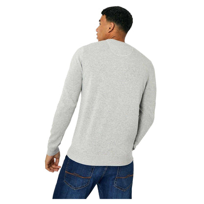 Light Ash Marl - Back - Jack Wills Mens Seabourne Logo Crew Neck Jumper