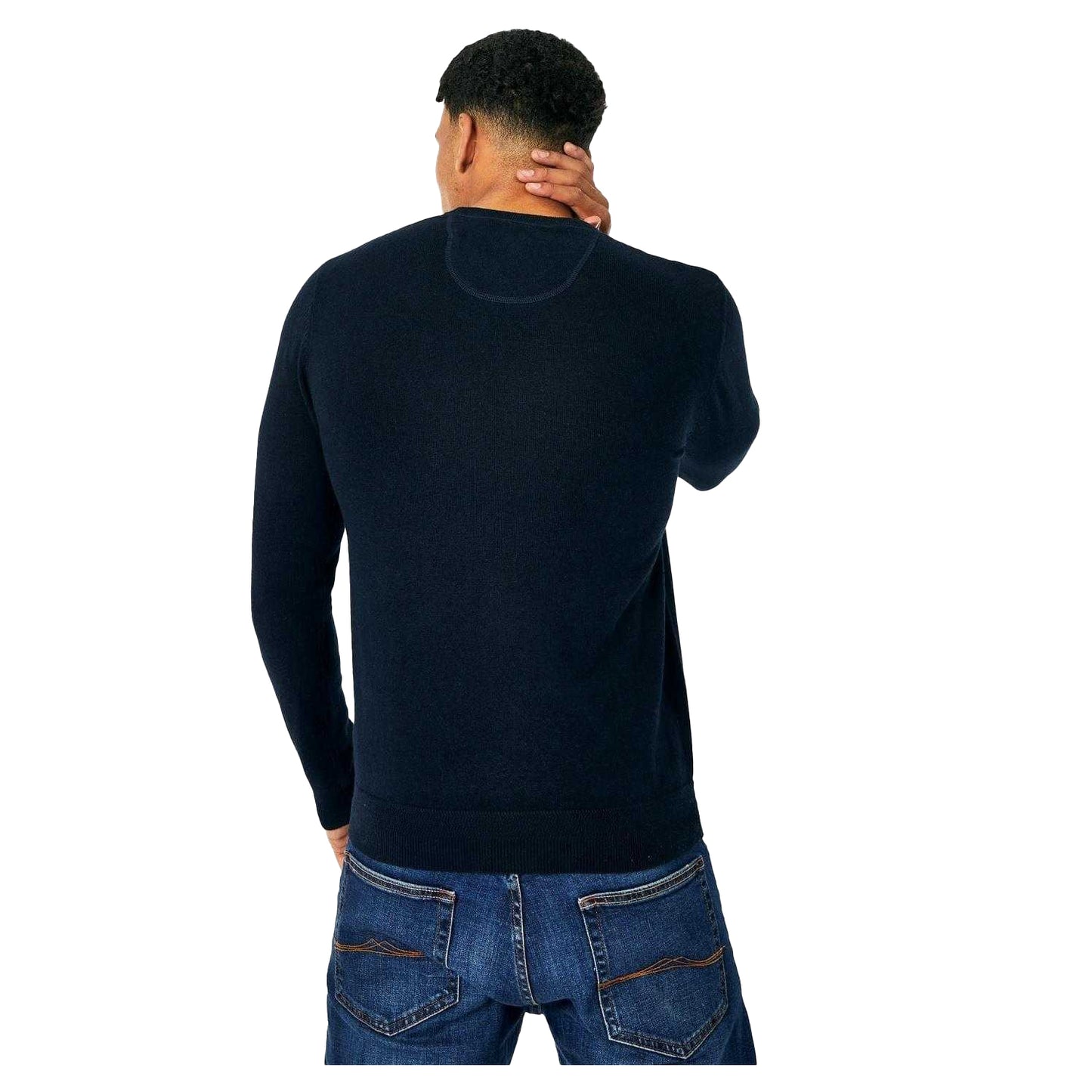Navy - Back - Jack Wills Mens Seabourne Logo Crew Neck Jumper