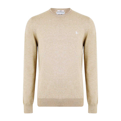 Stone - Front - Jack Wills Mens Seabourne Logo Crew Neck Jumper