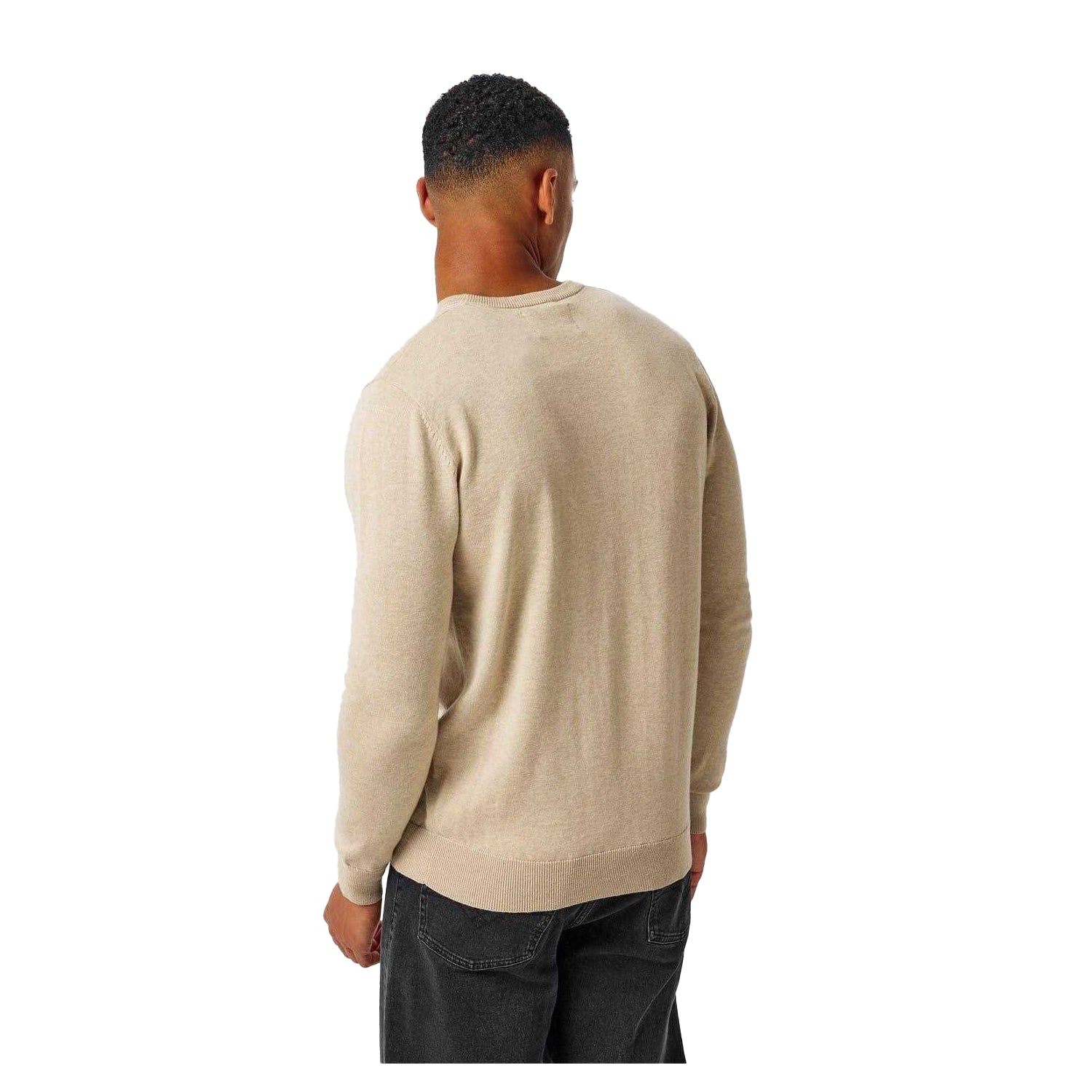 Stone - Back - Jack Wills Mens Seabourne Logo Crew Neck Jumper