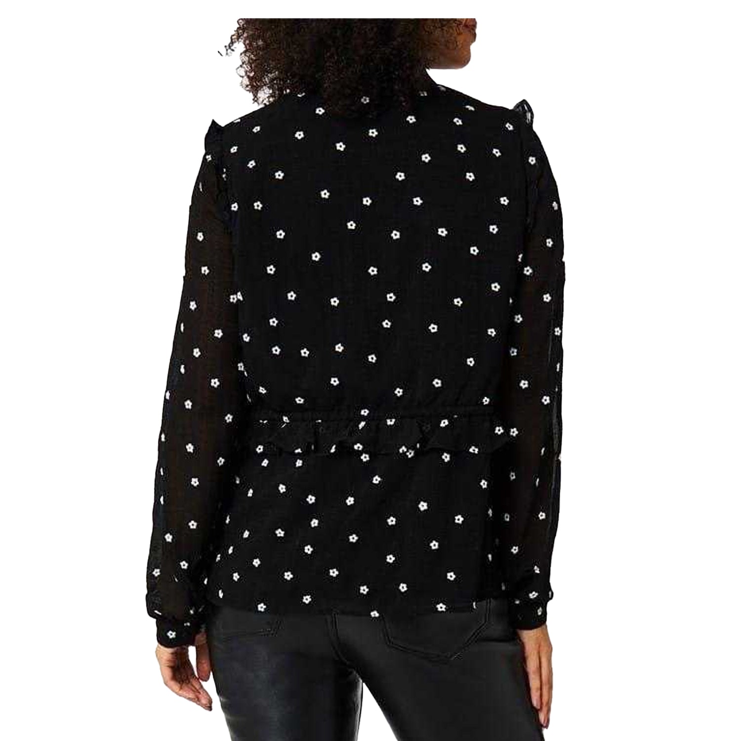 Black - Back - Vila Womens-Ladies Siffa Floral Regular Bishop Blouse
