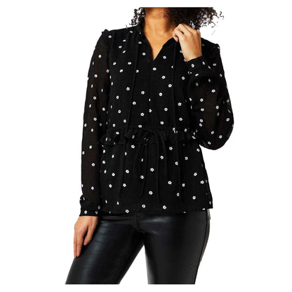 Black - Side - Vila Womens-Ladies Siffa Floral Regular Bishop Blouse