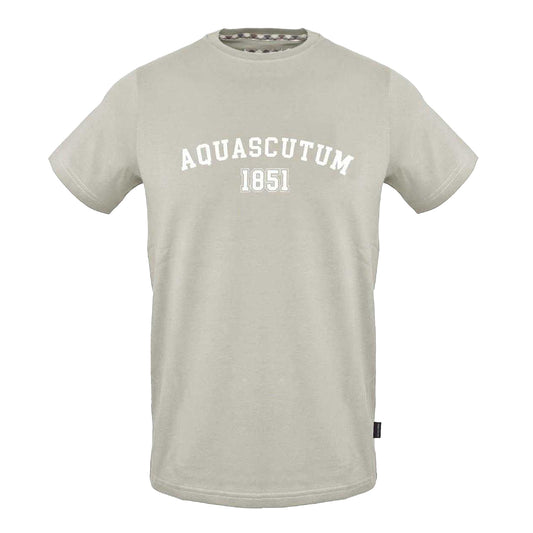 Grey - Front - Aquascutum Unisex Adult Lettering Regular T-Shirt