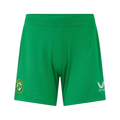Jolly Green - Front - Castore Womens-Ladies 2022 Ireland Elasticated Football Shorts