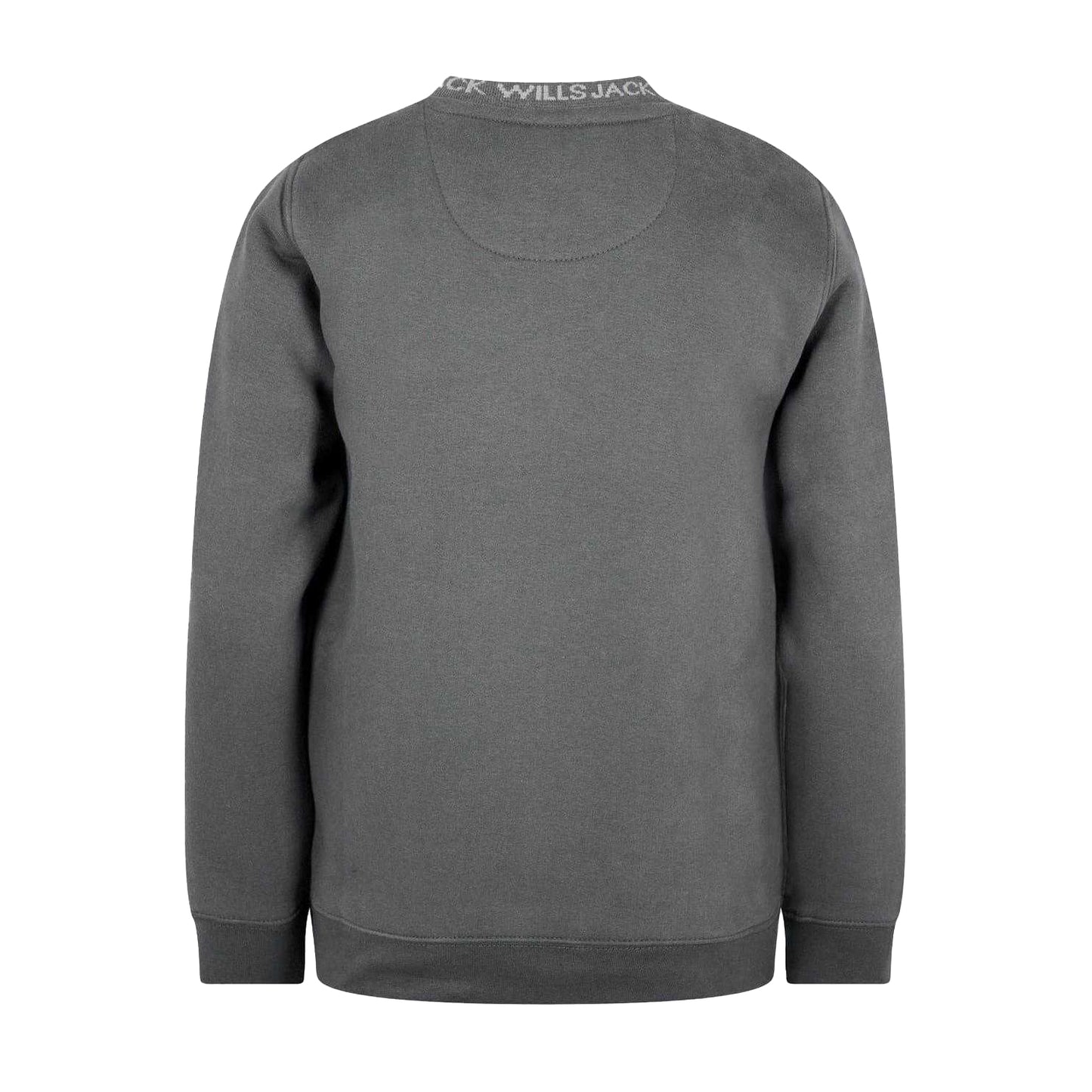 Slate - Back - Jack Wills Childrens-Kids Jacquard Crew Neck Sweatshirt