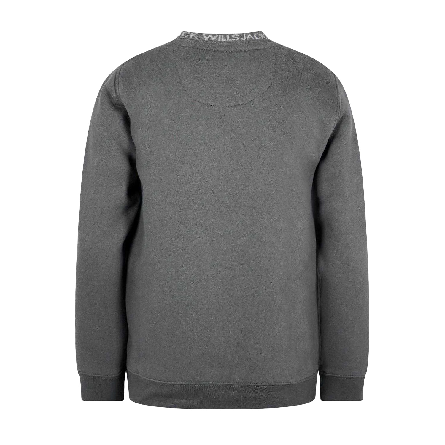 Slate - Back - Jack Wills Childrens-Kids Jacquard Crew Neck Sweatshirt