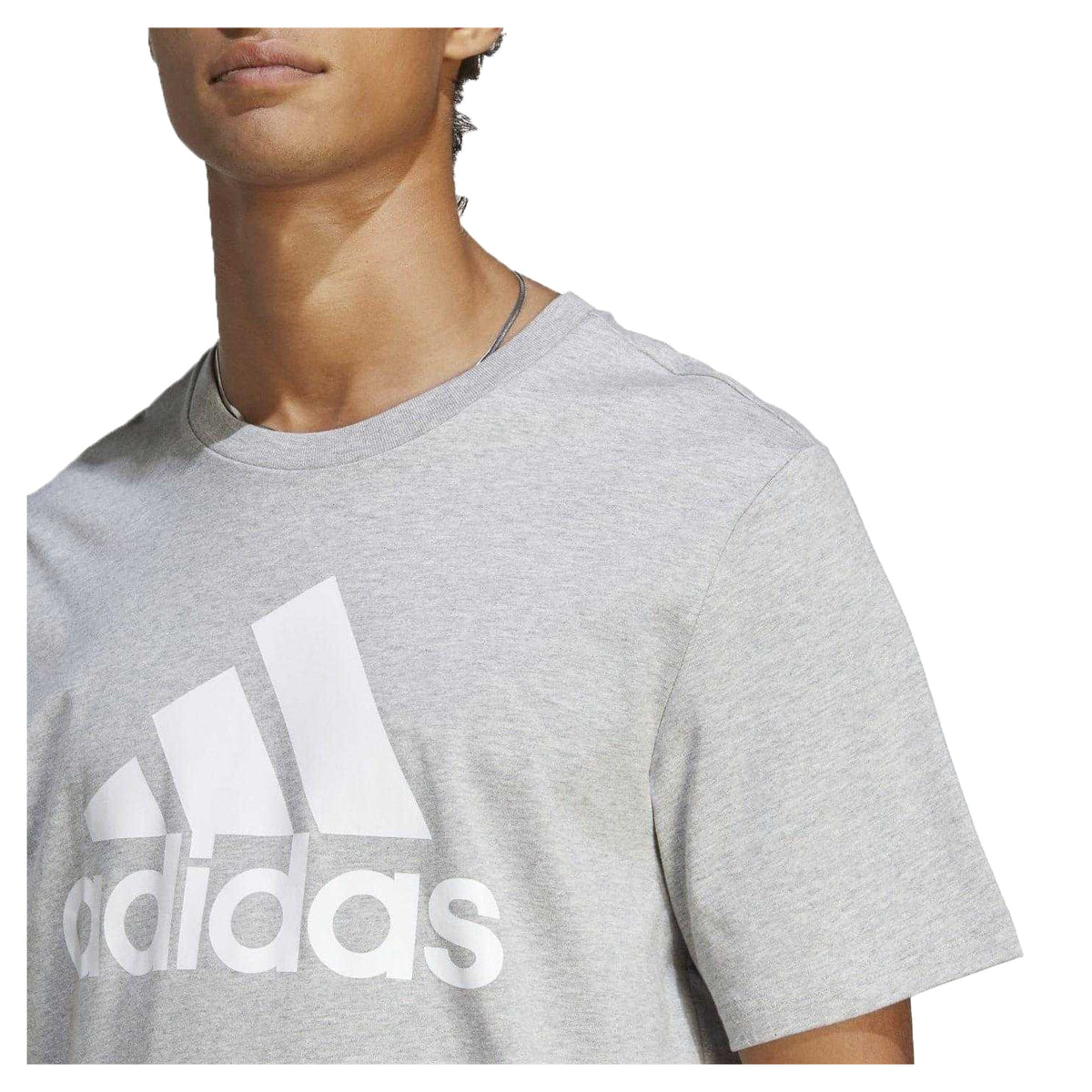 Grey - Side - Adidas Mens Big Logo T-Shirt