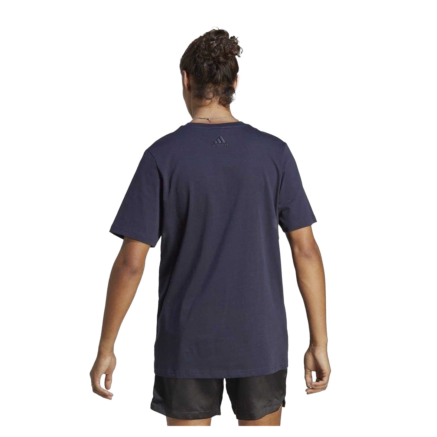 Navy - Back - Adidas Mens Big Logo T-Shirt