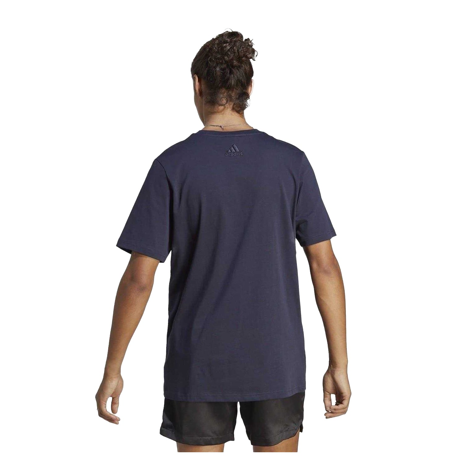 Navy - Back - Adidas Mens Big Logo T-Shirt