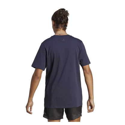Navy - Back - Adidas Mens Big Logo T-Shirt