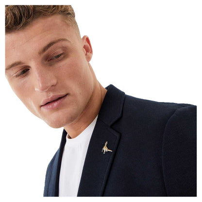 Navy - Side - Jack Wills Mens Logo Jersey Blazer
