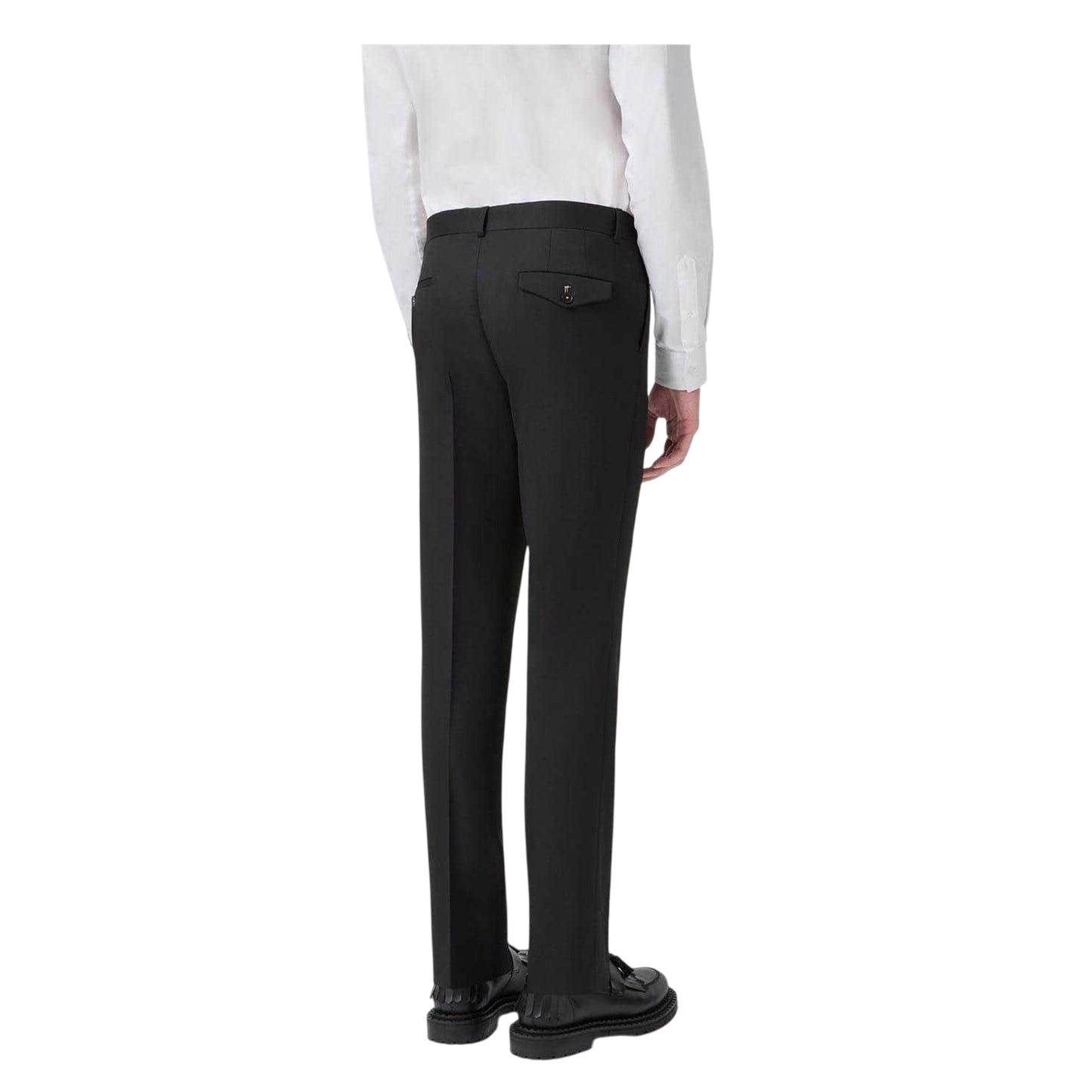 Black - Back - Twisted Tailor Mens Ellroy Skinny Formal Trousers