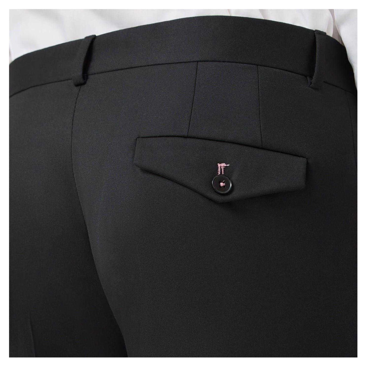 Black - Side - Twisted Tailor Mens Ellroy Skinny Formal Trousers