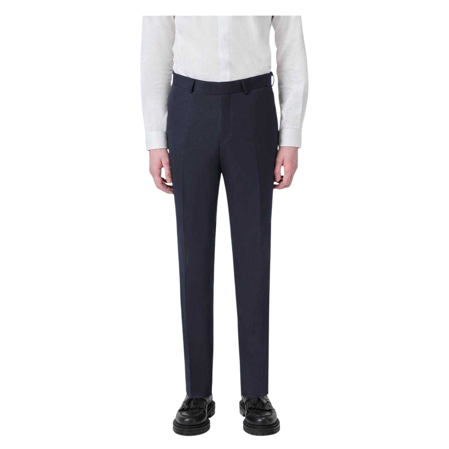 Navy - Front - Twisted Tailor Mens Ellroy Skinny Formal Trousers
