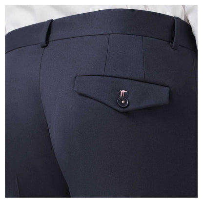 Navy - Side - Twisted Tailor Mens Ellroy Skinny Formal Trousers