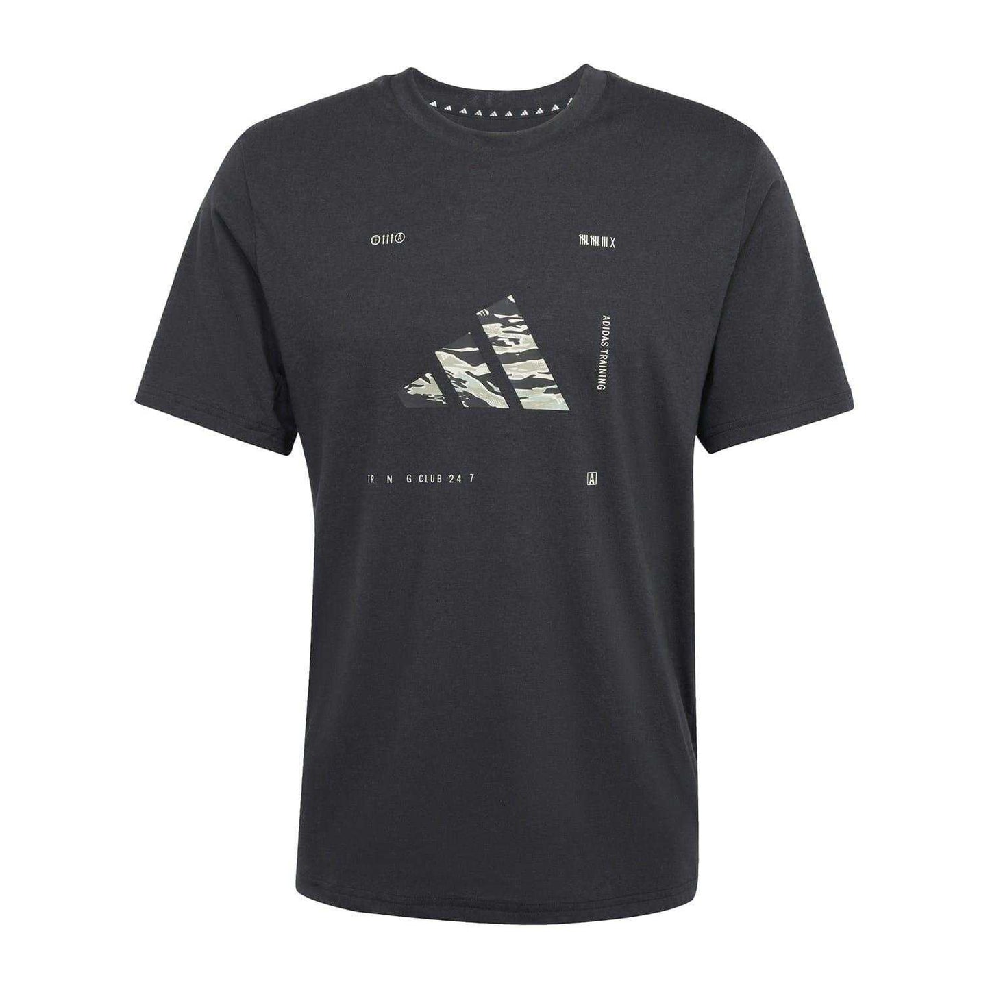 Black - Front - Adidas Mens Camo Logo T-Shirt