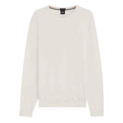 White - Front - Boss Mens Logo Jumper
