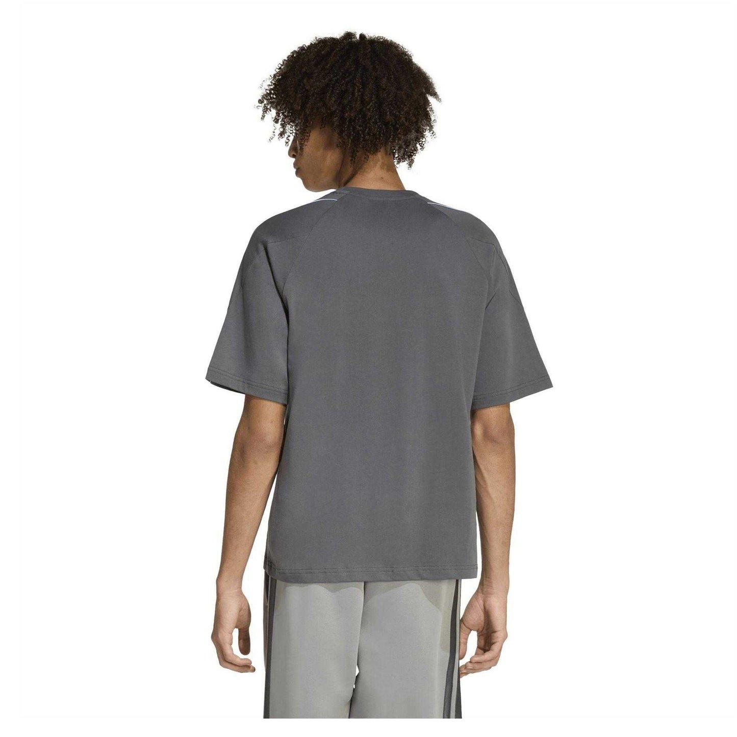 Grey-Blue - Back - Adidas Mens Contrast Piping Regular T-Shirt