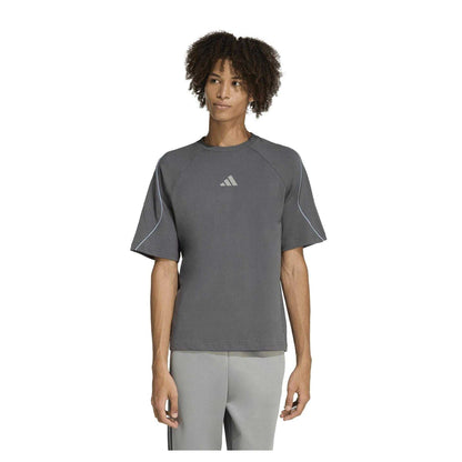 Grey-Blue - Lifestyle - Adidas Mens Contrast Piping Regular T-Shirt