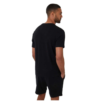 Black - Back - Threadbare Mens Embroidered Flower Regular T-Shirt