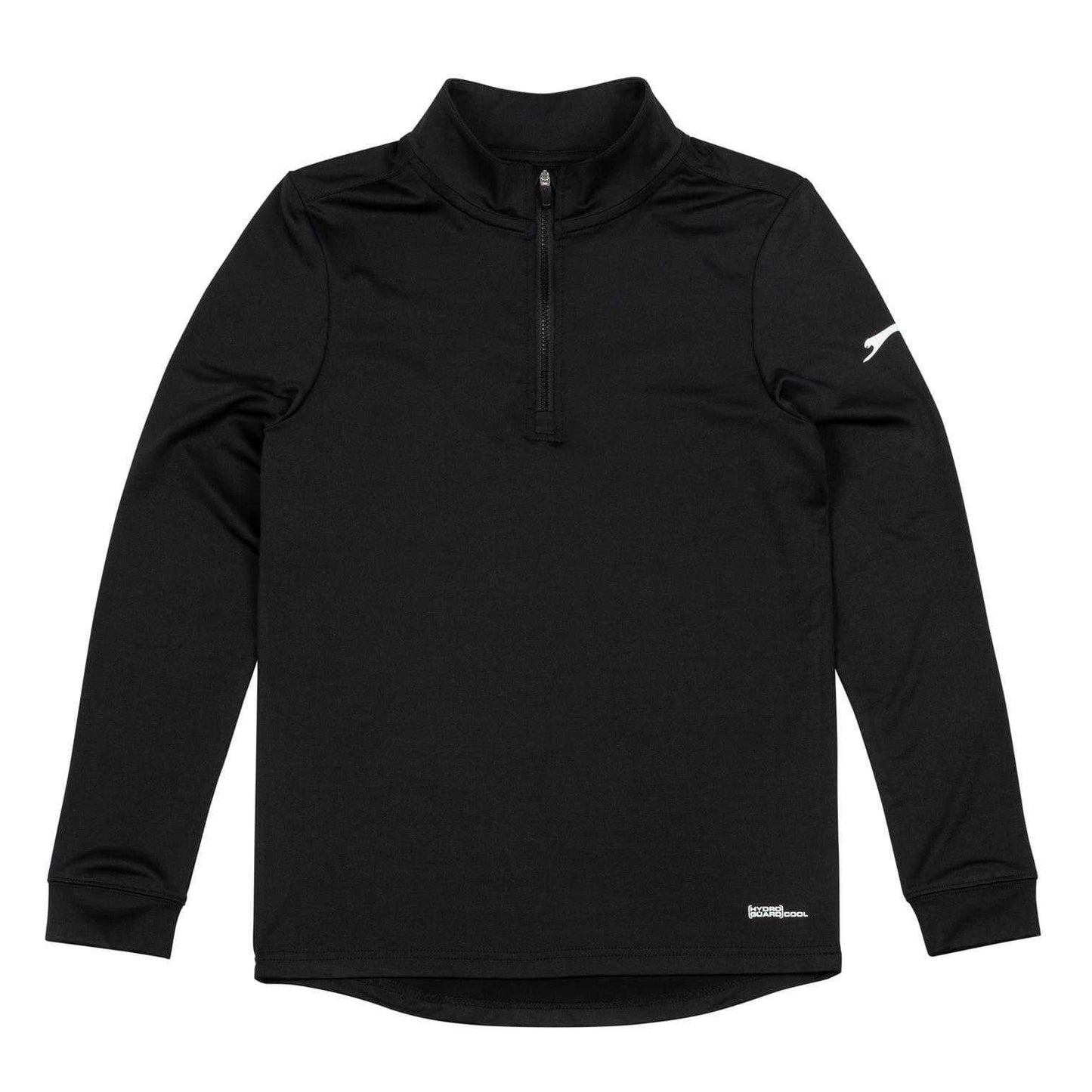 Black - Front - Slazenger Childrens-Kids Quarter Zip Pullover