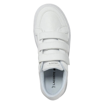 White - Side - Lacoste Childrens-Kids L001 Trainers