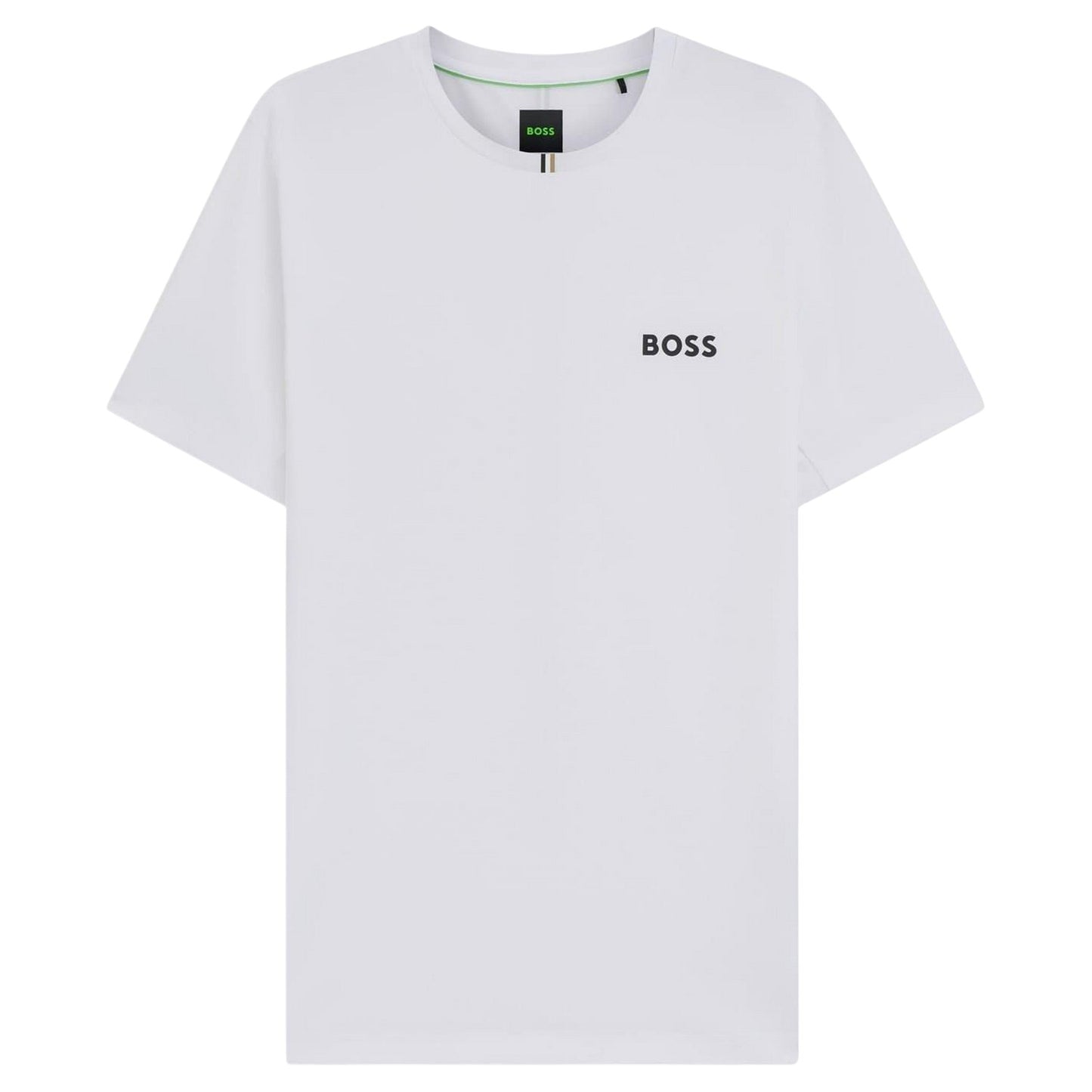 White - Front - Boss Mens Toc Stripe Pique Slim T-Shirt