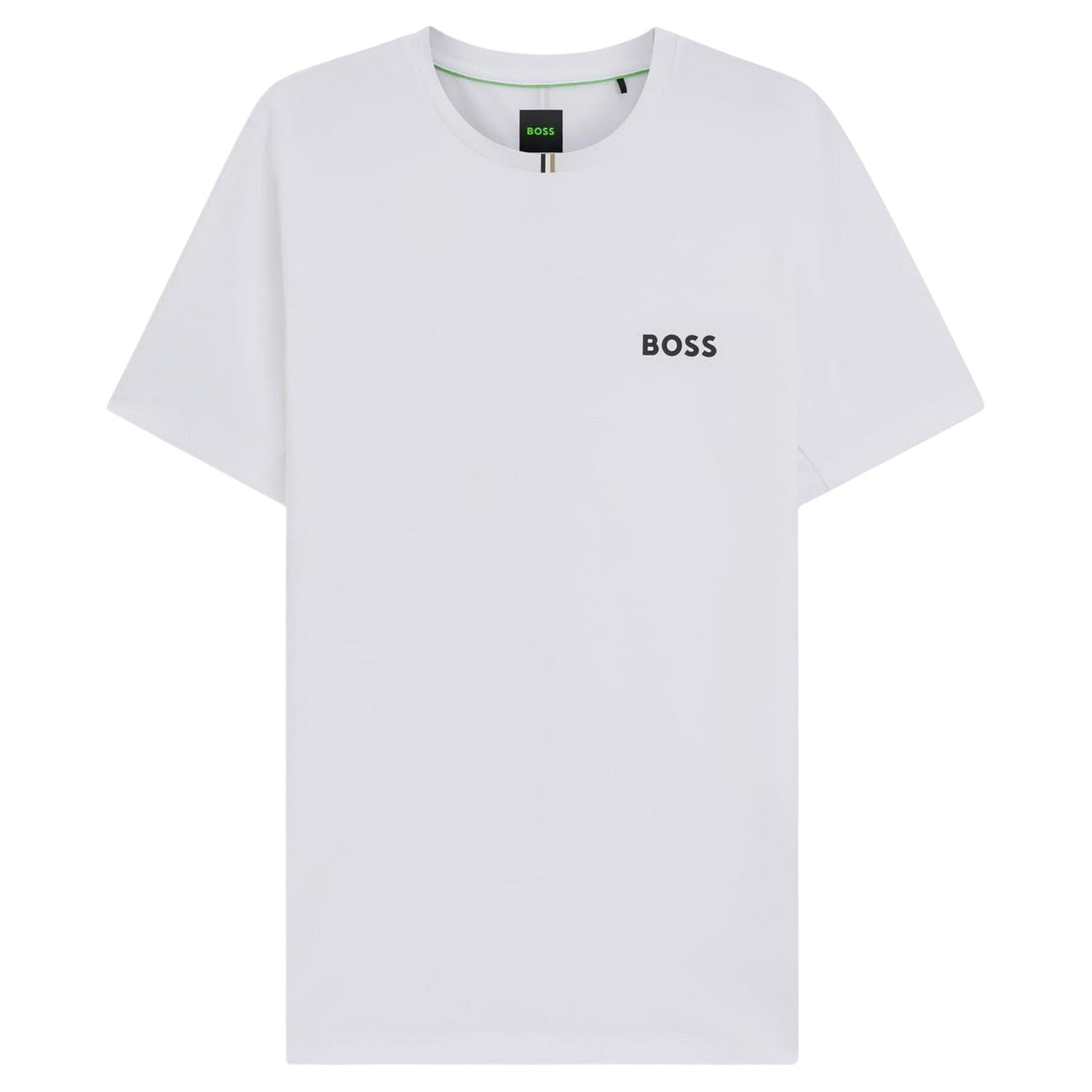 White - Front - Boss Mens Toc Stripe Pique Slim T-Shirt