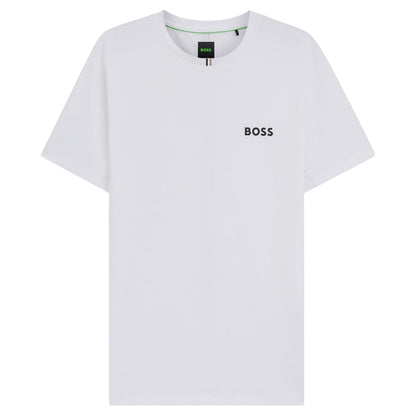 White - Front - Boss Mens Toc Stripe Pique Slim T-Shirt