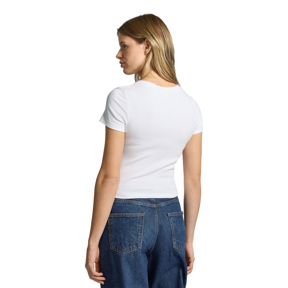 White - Lifestyle - Levis Womens-Ladies Essential Ribbed Sport Crop Top