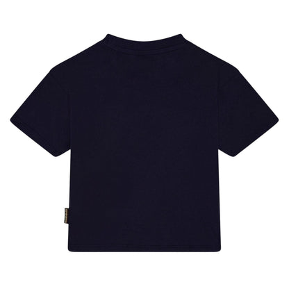 Marine Blue - Back - Napapijri Childrens-Kids Stella Lightweight Casual T-Shirt