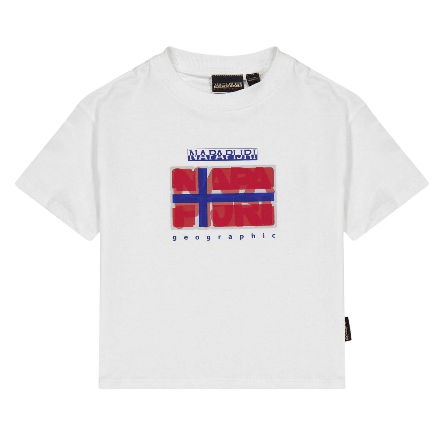Heron White - Front - Napapijri Childrens-Kids Stella Lightweight Casual T-Shirt