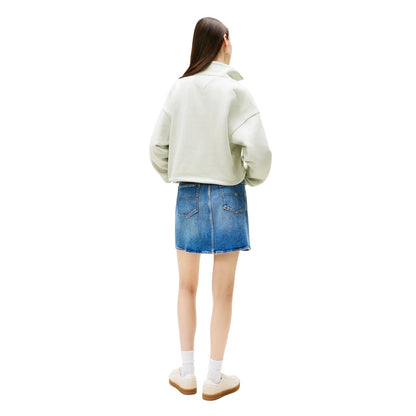 Misty - Back - Tommy Jeans Womens-Ladies Fleece Quarter Zip Boxy Crop Sweatshirt