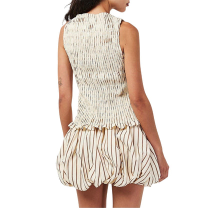 Beige - Pack Shot - AmyLynn Womens-Ladies Sonya Stripe Smock Top
