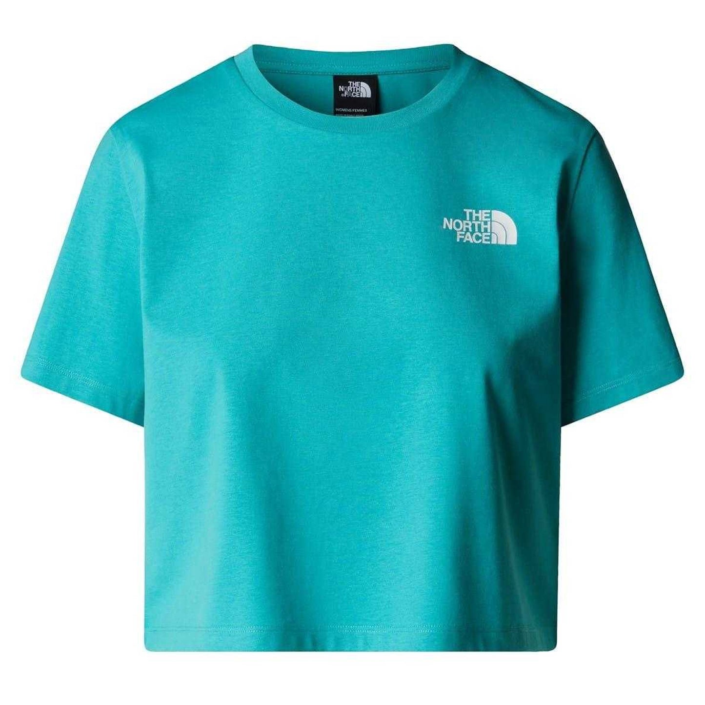 Aqua Blue - Front - The North Face Womens-Ladies Simple Dome Cropped T-Shirt